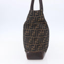 FENDI Zucca Canvas Tote Bag Black Brown Auth ep11847-4