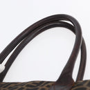 FENDI Zucca Canvas Tote Bag Black Brown Auth ep11847-8