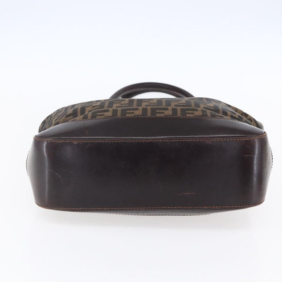 FENDI Zucca Canvas Tote Bag Black Brown Auth ep11847