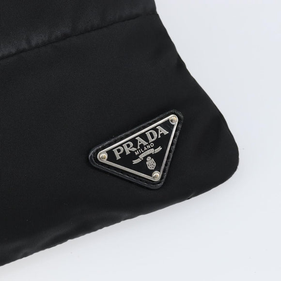 PRADA Shoulder Bag Nylon Black Silver Auth ep11849