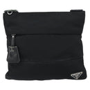 PRADA Shoulder Bag Nylon Black Silver Auth ep11849-13