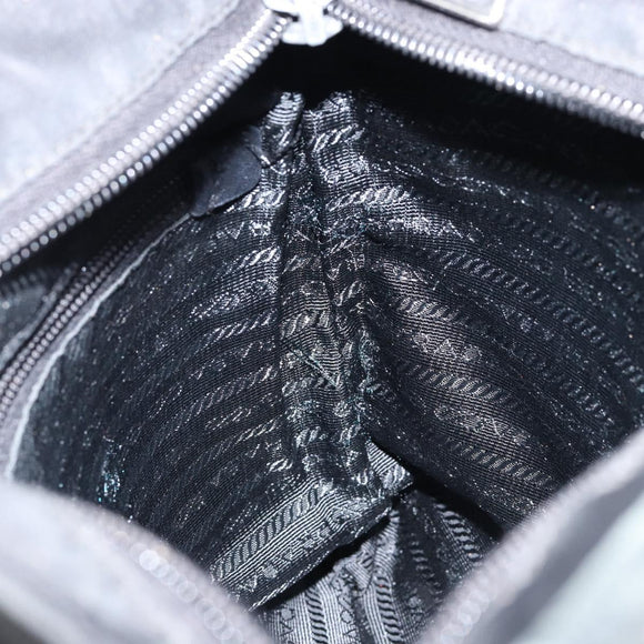 PRADA Shoulder Bag Nylon Black Silver Auth ep11849