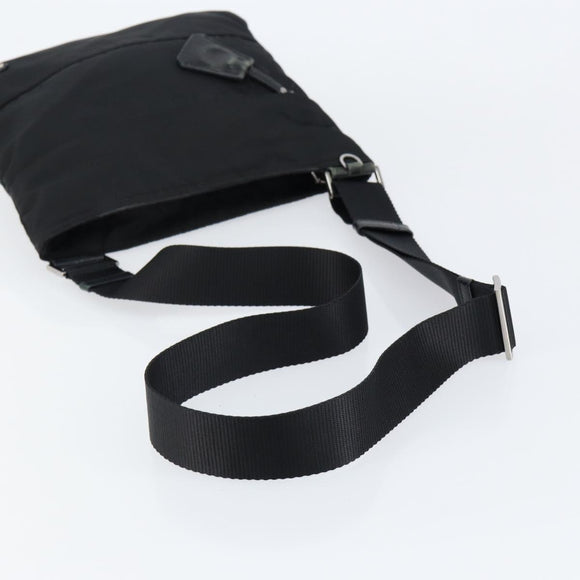 PRADA Shoulder Bag Nylon Black Silver Auth ep11849