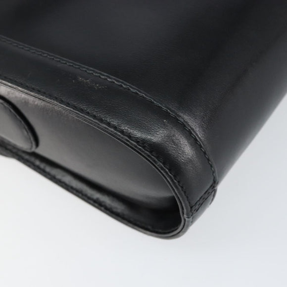 GUCCI Shoulder Bag Leather Black Gold 001 256 1161 Auth ep11851