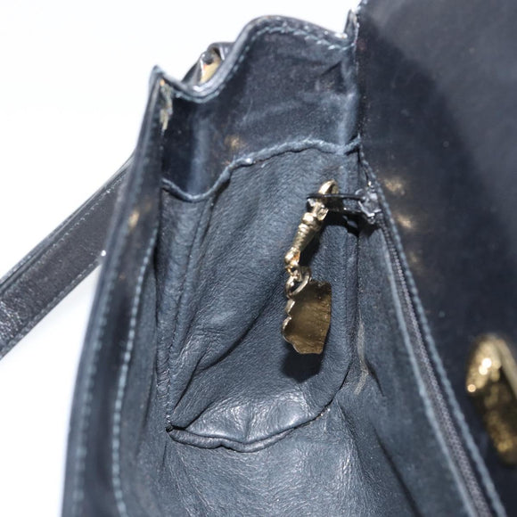 GUCCI Shoulder Bag Leather Black Gold 001 256 1161 Auth ep11851