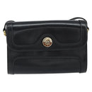 GUCCI Shoulder Bag Leather Black Gold 001 256 1161 Auth ep11851-2