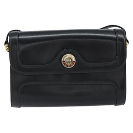 GUCCI Shoulder Bag Leather Black Gold 001 256 1161 Auth ep11851 - 0