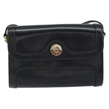 GUCCI Shoulder Bag Leather Black Gold 001 256 1161 Auth ep11851 - 0