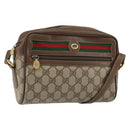 GUCCI GG Supreme Web Sherry Line Bag PVC Beige Gold 56 02 087 Auth ep11853-1