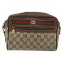 GUCCI GG Supreme Web Sherry Line Bag PVC Beige Gold 56 02 087 Auth ep11853-13