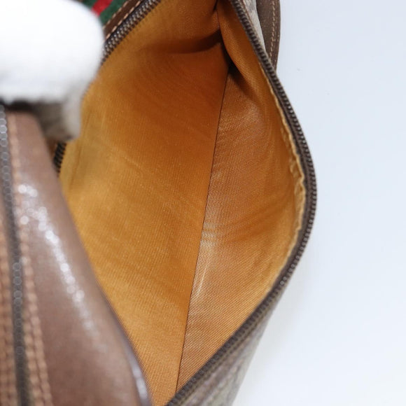 GUCCI GG Supreme Web Sherry Line Bag PVC Beige Gold 56 02 087 Auth ep11853