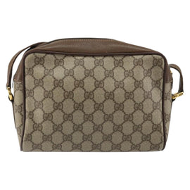 GUCCI GG Supreme Web Sherry Line Bag PVC Beige Gold 56 02 087 Auth ep11853 - 0