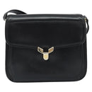 GUCCI Shoulder Bag Leather Black Gold Auth ep11854-13
