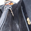 GUCCI Shoulder Bag Leather Black Gold Auth ep11854-23