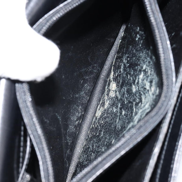 GUCCI Shoulder Bag Leather Black Gold Auth ep11854