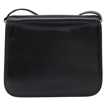 GUCCI Shoulder Bag Leather Black Gold Auth ep11854 - 0