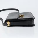 GUCCI Shoulder Bag Leather Black Gold Auth ep11854-4