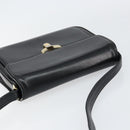 GUCCI Shoulder Bag Leather Black Gold Auth ep11854-6
