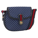 GUCCI Micro GG Supreme Sherry Line Shoulder Bag PVC Blue Gold Auth ep11855-1