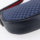 GUCCI Micro GG Supreme Sherry Line Shoulder Bag PVC Blue Gold Auth ep11855-16