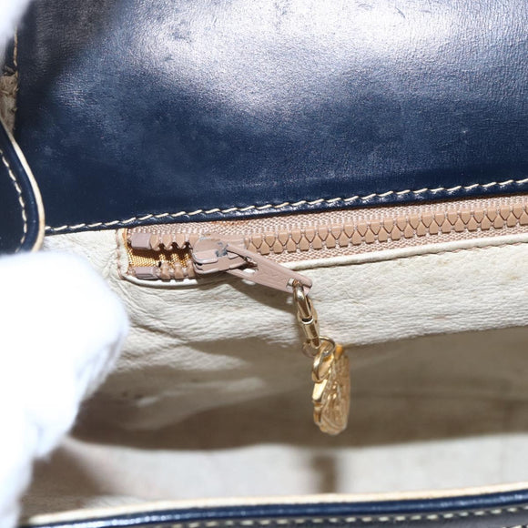 GUCCI Micro GG Supreme Sherry Line Shoulder Bag PVC Blue Gold Auth ep11855