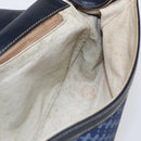 GUCCI Micro GG Supreme Sherry Line Shoulder Bag PVC Blue Gold Auth ep11855-20