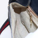 GUCCI Micro GG Supreme Sherry Line Shoulder Bag PVC Blue Gold Auth ep11855-21