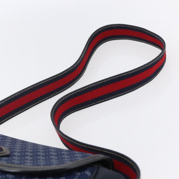 GUCCI Micro GG Supreme Sherry Line Shoulder Bag PVC Blue Gold Auth ep11855