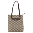 GUCCI GG Supreme Tote Bag PVC Beige Gold Auth ep11864-13