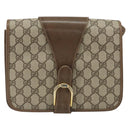 GUCCI GG Supreme Shoulder Bag PVC Beige Gold Auth ep11867-13