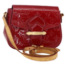 LOUIS VUITTON Vernis Bell Flower PM Bag Rouge Grunadine M91729 LV Auth ep11870-1