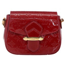 LOUIS VUITTON Vernis Bell Flower PM Bag Rouge Grunadine M91729 LV Auth ep11870-13