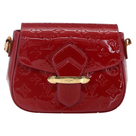 LOUIS VUITTON Vernis Bell Flower PM Bag Rouge Grunadine M91729 LV Auth ep11870