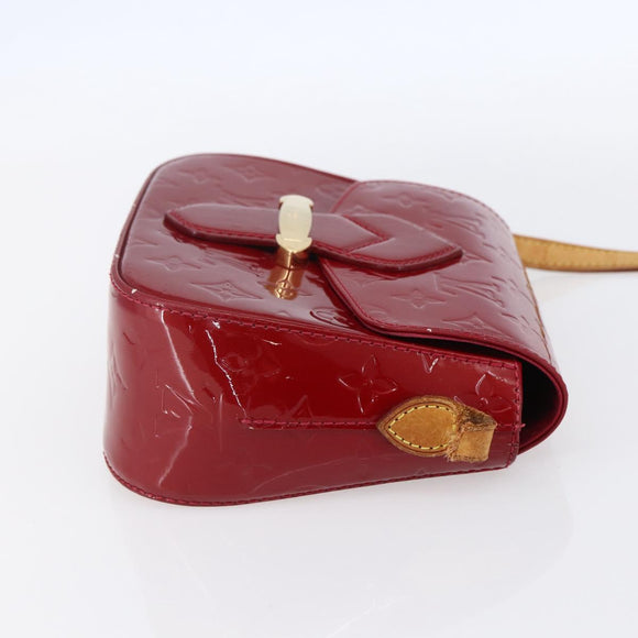 LOUIS VUITTON Vernis Bell Flower PM Bag Rouge Grunadine M91729 LV Auth ep11870