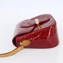 LOUIS VUITTON Vernis Bell Flower PM Bag Rouge Grunadine M91729 LV Auth ep11870-4
