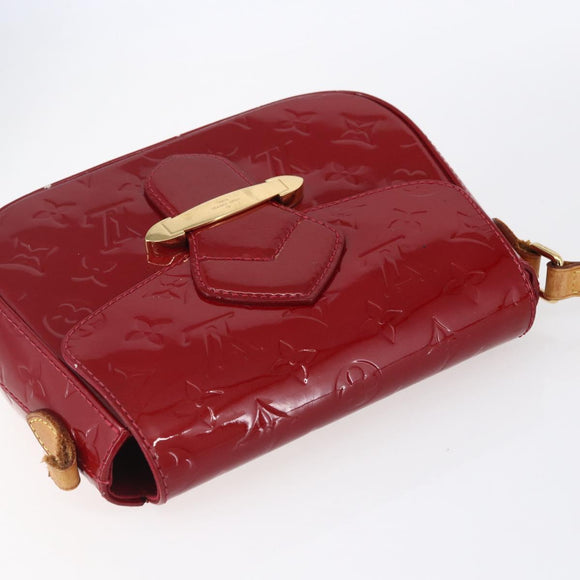 LOUIS VUITTON Vernis Bell Flower PM Bag Rouge Grunadine M91729 LV Auth ep11870