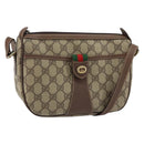 GUCCI GG Supreme Web Sherry Line Bag PVC Beige Gold 001 904 2032 Auth ep11871-1