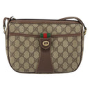 GUCCI GG Supreme Web Sherry Line Bag PVC Beige Gold 001 904 2032 Auth ep11871-13