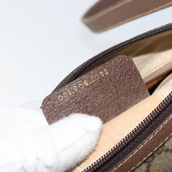 GUCCI GG Supreme Web Sherry Line Bag PVC Beige Gold 001 904 2032 Auth ep11871