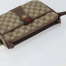 GUCCI GG Supreme Web Sherry Line Bag PVC Beige Gold 001 904 2032 Auth ep11871-6