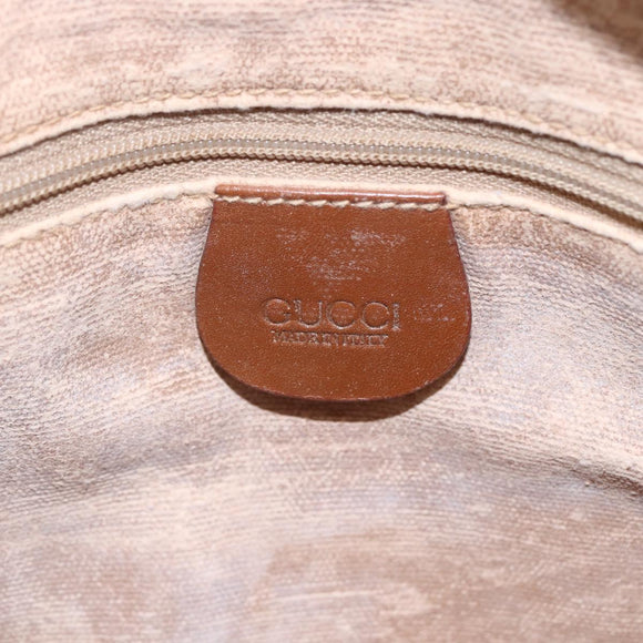 GUCCI Shoulder Bag Canvas Leather Beige Gold 007 115 0162 Auth ep11872