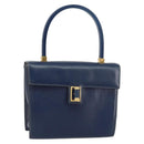 GUCCI Hand Bag Leather Navy Gold 000 46 0096 Auth ep11875-1
