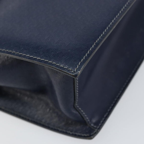 GUCCI Hand Bag Leather Navy Gold 000 46 0096 Auth ep11875