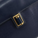 GUCCI Hand Bag Leather Navy Gold 000 46 0096 Auth ep11875-18