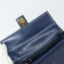 GUCCI Hand Bag Leather Navy Gold 000 46 0096 Auth ep11875-9