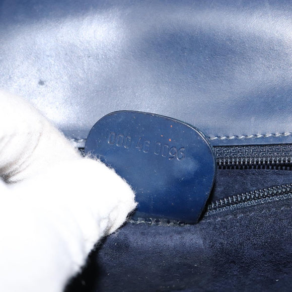 GUCCI Hand Bag Leather Navy Gold 000 46 0096 Auth ep11875