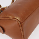 GUCCI Bamboo Hand Bag Leather Brown Gold 007 3444 0232 Auth ep11877-11