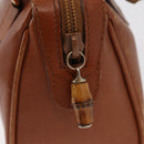 GUCCI Bamboo Hand Bag Leather Brown Gold 007 3444 0232 Auth ep11877-15