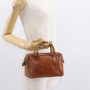GUCCI Bamboo Hand Bag Leather Brown Gold 007 3444 0232 Auth ep11877-23