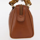 GUCCI Bamboo Hand Bag Leather Brown Gold 007 3444 0232 Auth ep11877-4